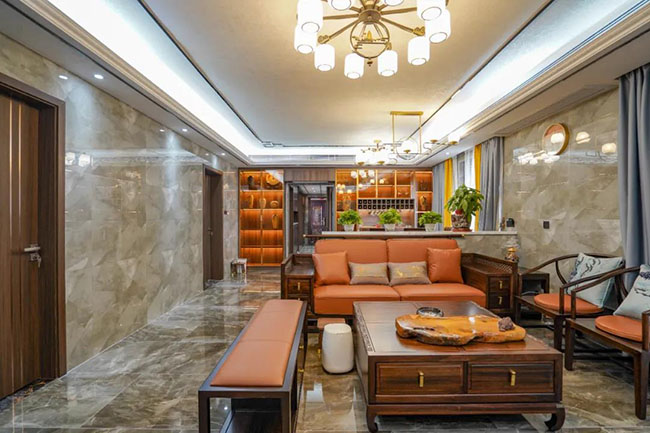 152㎡新中式四居室,古典與現(xiàn)代相互碰撞,感受高貴與典雅生活氣息